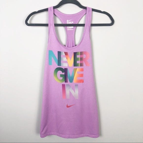 Nike Tops - NIKE | Never Give In Tank Top Purple Racerback S